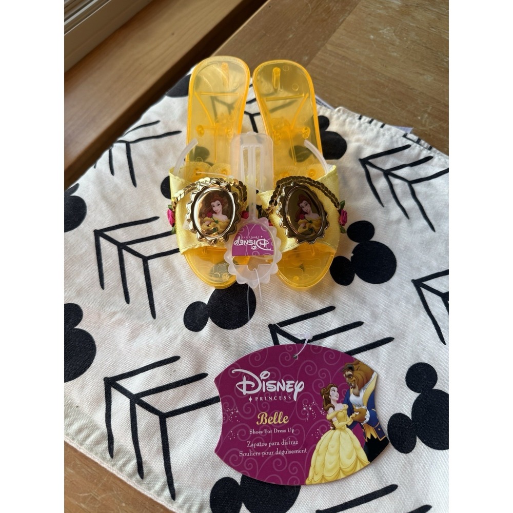 Disney Princess Belle Beauty Dress Up Costume Play Shoes One Size 7.5 In